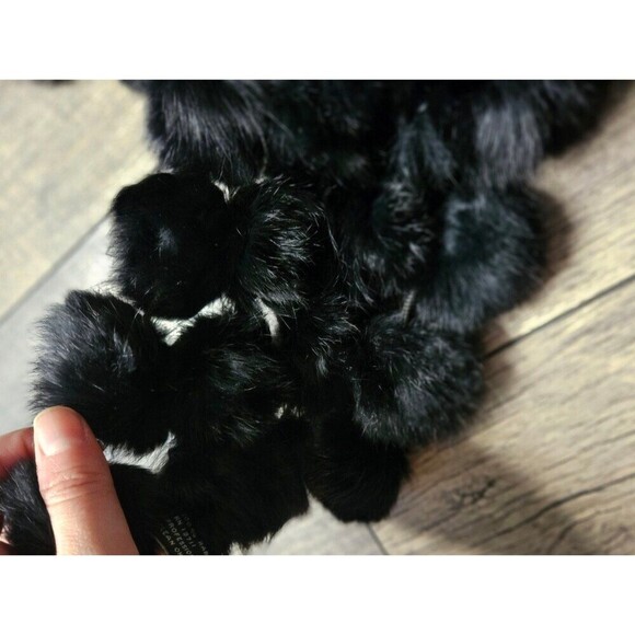 Valerie Stevens Pom Pom Scarf Rabbit Fur Made in Italy - Picture 4 of 6